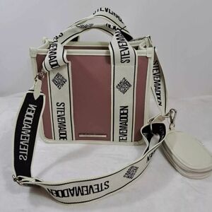 BNWT Viral Steve Madden Purple BWEBBER Faux Leather Tote Crossbody Bag Purse